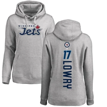 Adam Lowry Women's Winnipeg Jets Branded Ash Backer Pullover Hoodie