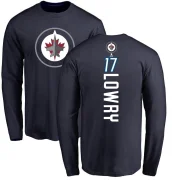 Adam Lowry Youth Winnipeg Jets Backer Long Sleeve T-Shirt - Navy