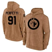 Cole Perfetti Men's Winnipeg Jets 2023 Salute to Service Club Pullover Hoodie Brown