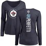 Cole Perfetti Women's Winnipeg Jets Backer Long Sleeve T-Shirt - Navy