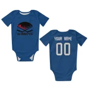 Custom Winnipeg Jets   Infant & Newborn Bodysuit  - Blue