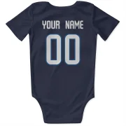 Custom Winnipeg Jets   Infant & Newborn Bodysuit  - Navy