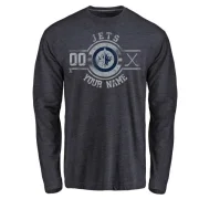 Custom Men's Winnipeg Jets Branded Insignia Long Sleeve T-Shirt - Navy