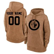 Custom Women's Winnipeg Jets 2023 Salute to Service Pullover Hoodie Brown