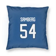 Dylan Samberg Winnipeg Jets  Pillow Cover (18 X 18) - Blue