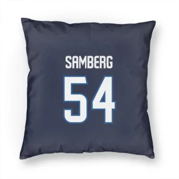 Dylan Samberg Winnipeg Jets  Pillow Cover (18 X 18) - Navy