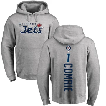 Eric Comrie Men's Winnipeg Jets Branded Ash Backer Pullover Hoodie