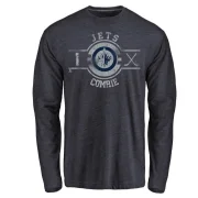 Eric Comrie Men's Winnipeg Jets Insignia Long Sleeve T-Shirt - Navy