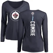 Eric Comrie Women's Winnipeg Jets Backer Long Sleeve T-Shirt - Navy