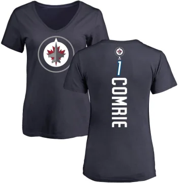 Eric Comrie Women's Winnipeg Jets Backer T-Shirt - Navy