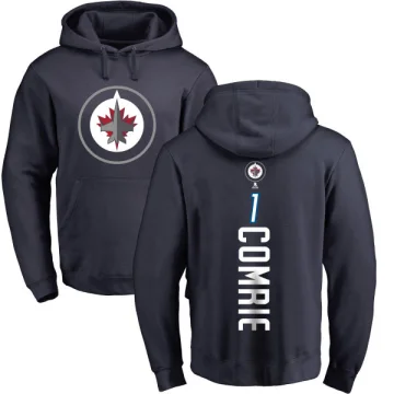 Eric Comrie Youth Winnipeg Jets Branded Backer Pullover Hoodie Navy