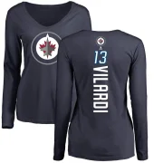 Gabriel Vilardi Women's Winnipeg Jets Backer Long Sleeve T-Shirt - Navy