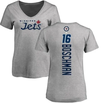 Laurie Boschman Women's Winnipeg Jets Branded Backer T-Shirt - Ash