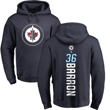 Morgan Barron Men's Winnipeg Jets Branded Backer Pullover Hoodie Navy