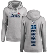 Morgan Barron Women's Winnipeg Jets Branded Ash Backer Pullover Hoodie