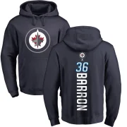 Morgan Barron Youth Winnipeg Jets Branded Backer Pullover Hoodie Navy