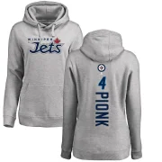 Neal Pionk Women's Winnipeg Jets Branded Ash Backer Pullover Hoodie