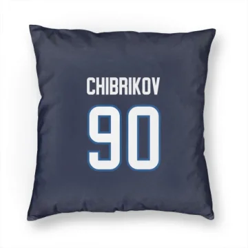 Nikita Chibrikov Winnipeg Jets  Pillow Cover (18 X 18) - Navy