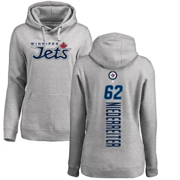 Nino Niederreiter Women's Winnipeg Jets Branded Ash Backer Pullover Hoodie