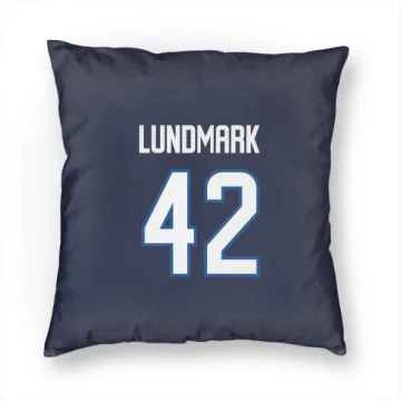 Simon Lundmark Winnipeg Jets  Pillow Cover (18 X 18) - Navy