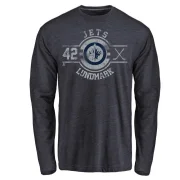 Simon Lundmark Men's Winnipeg Jets Insignia Long Sleeve T-Shirt - Navy