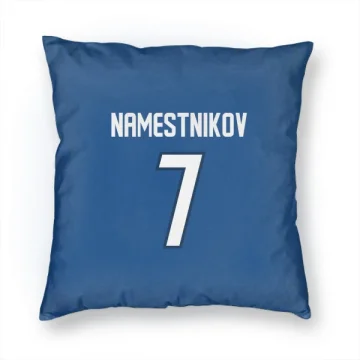 Vladislav Namestnikov Winnipeg Jets  Pillow Cover (18 X 18) - Blue