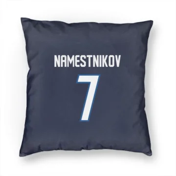 Vladislav Namestnikov Winnipeg Jets  Pillow Cover (18 X 18) - Navy