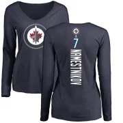 Vladislav Namestnikov Women's Winnipeg Jets Backer Long Sleeve T-Shirt - Navy